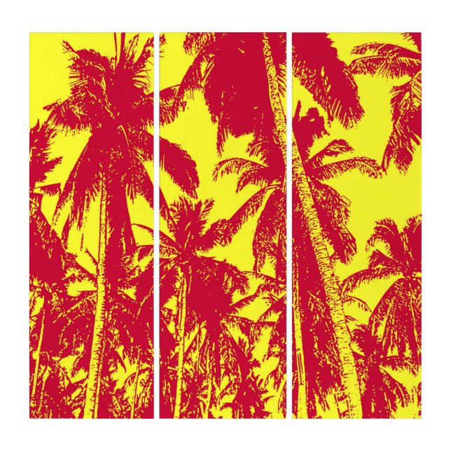 Palm Trees in a Posterised Design Triptych (Front)