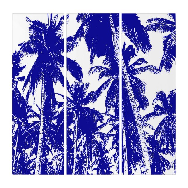 Palm Trees in a Posterised Design Triptych (Front)