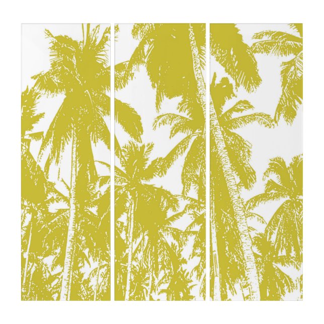 Palm Trees in a Posterised Design Triptych (Front)