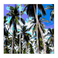 Palm Trees in a Posterised Design Triptych