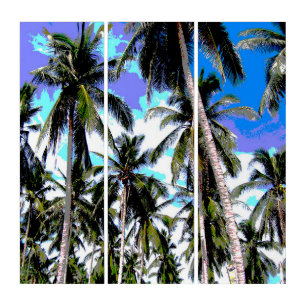 Palm Trees in a Posterised Design Triptych