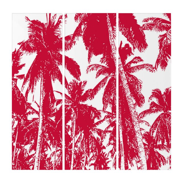 Palm Trees in a Posterised Design Triptych (Front)
