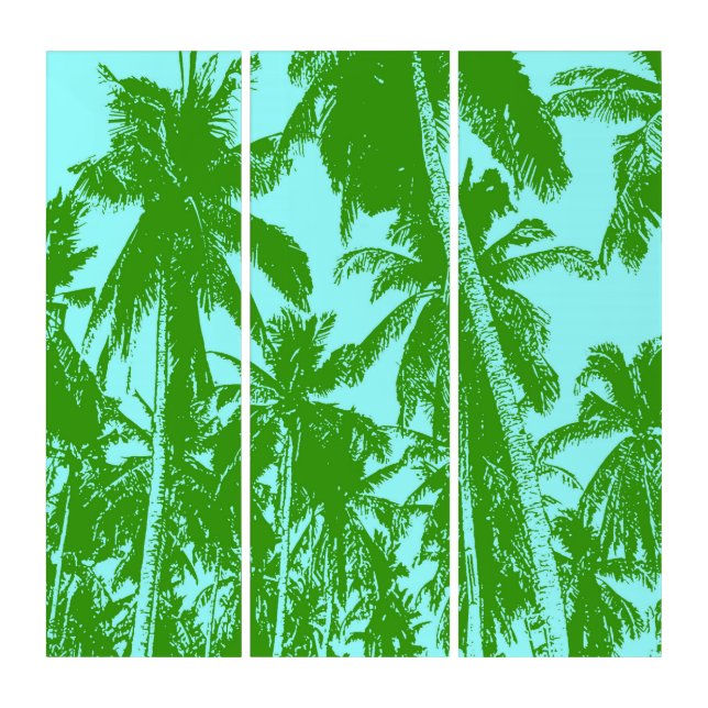Palm Trees in a Posterised Design Triptych (Front)