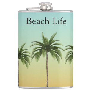 Palm Trees in a Row, beach life               Flask