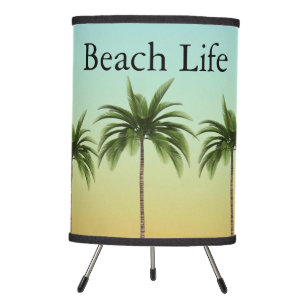 Palm Trees in a Row, beach life Tripod Lamp
