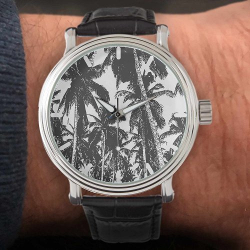 Palm Trees in a Silhouette Design Watch