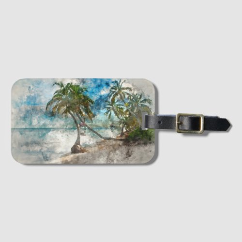 Palm Trees in Ambergris Caye Belize Luggage Tag