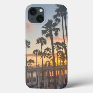 Palm Trees in Oceanside California Sunset iPhone 13 Case