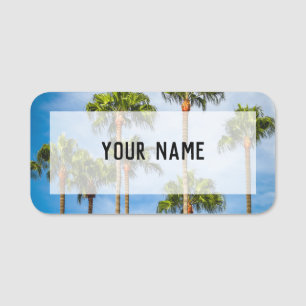 Palm Trees in San Diego, California Name Tag