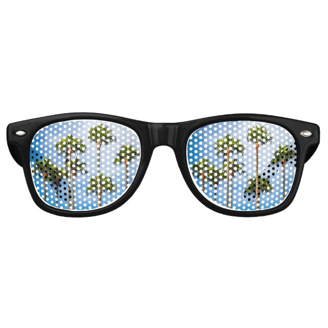Palm Trees in San Diego, California Retro Sunglasses (Front)