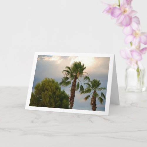 Palm trees in Sunny Sky Portrait Card
