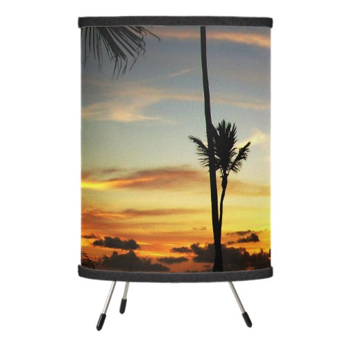 Palm Trees In Sunset Tripod Lamp