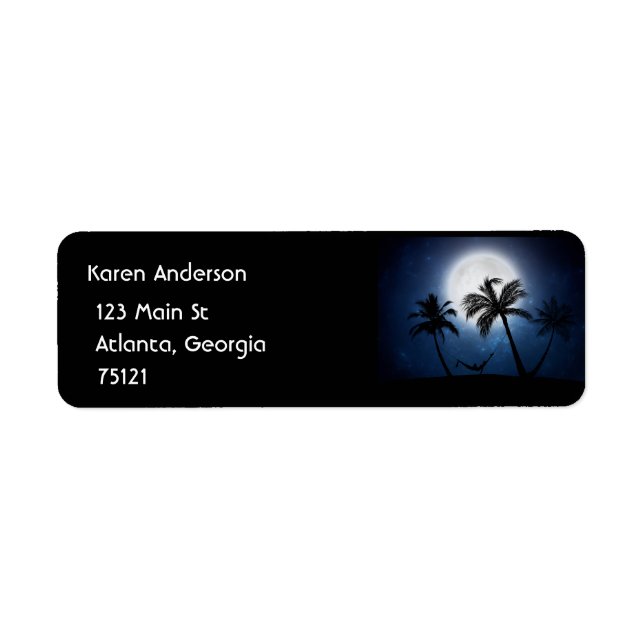 Palm trees in the moonlight label (Front)