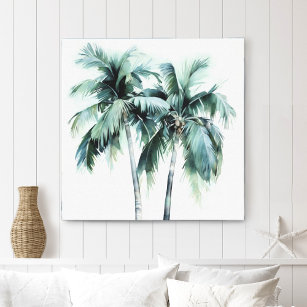 Palm Trees in Watercolor Canvas Print