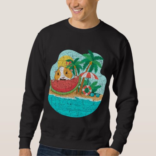 Palm Trees Island Beach Summer Funny Guinea Pig Wa Sweatshirt