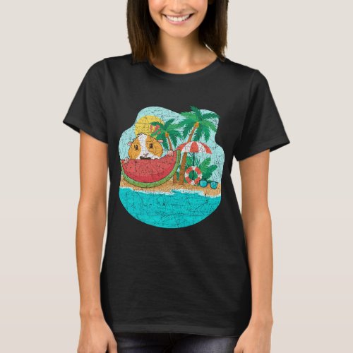 Palm Trees Island Beach Summer Funny Guinea Pig Wa T_Shirt