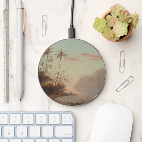 Palm Trees Island Creek Vintage Art Pissarro Phone Wireless Charger