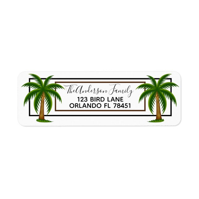 Palm Trees Label (Front)