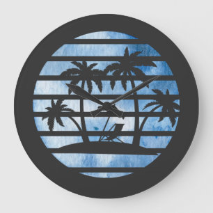 PALM TREES LARGE CLOCK