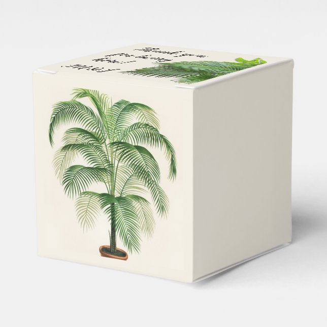 Palm Trees Leaves Personalized Favor boxes (Front Side)