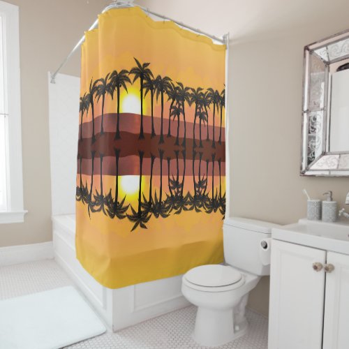 PALM TREES LINE PALMTREES and reflex Shower Curtain