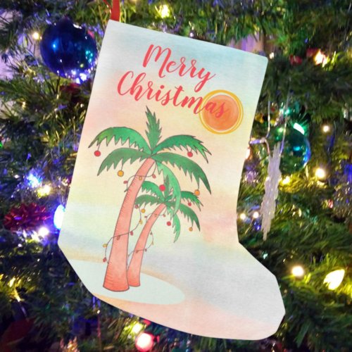 Palm Trees Merry Christmas Stocking