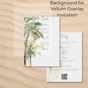 Palm Trees Modern Vellum Background Wedding Invitation