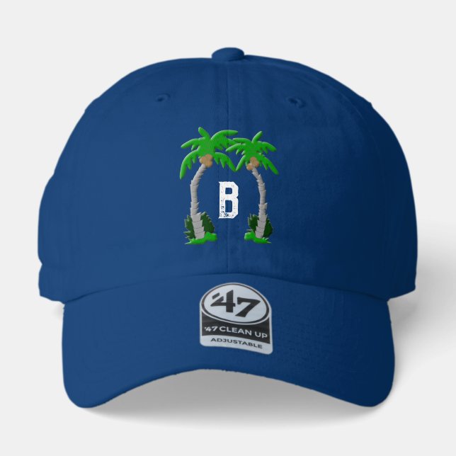 Palm Trees Monogram  47 Brand Hat (Front)