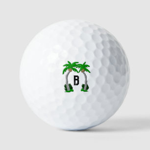 Palm Trees Monogram  Golf Balls