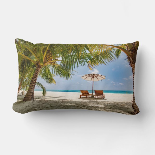 Palm Trees | Moody Sky Lumbar Pillow (Front)