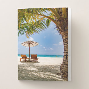 Palm Trees Moody Sky Pocket Folder