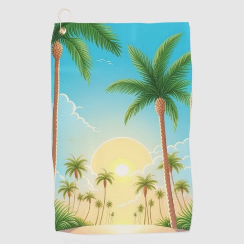 Palm Trees Nature  Golf Towel