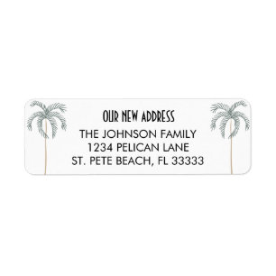 Palm Trees New Home in Florida Return Address Label