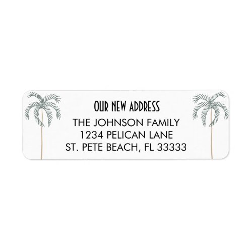 Palm Trees New Home in Florida Return Address Label