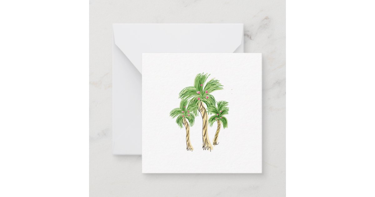 Palm trees note card | Zazzle