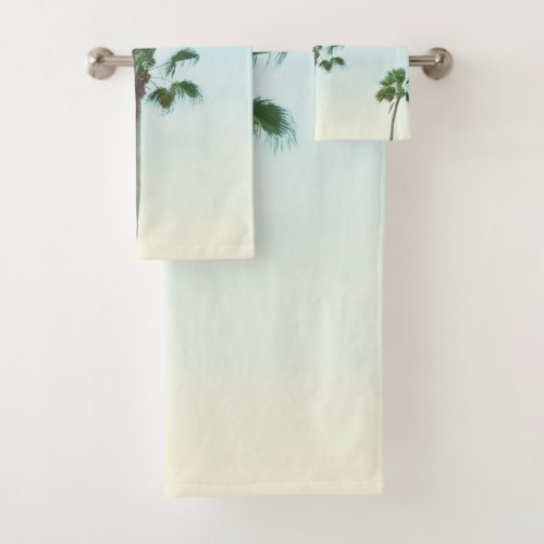 Palm Trees Oasis 1 tropical wall decor art Bath Towel Set