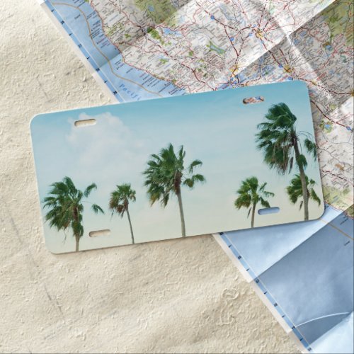 Palm Trees Oasis 1 tropical wall decor art License Plate