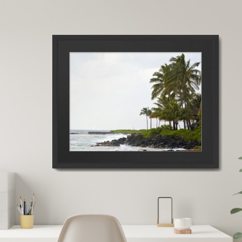 Palm Trees Ocean Koloa Kauai Framed Art