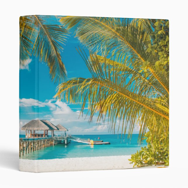 Palm Trees on A Beautiful Sunset 3 Ring Binder (Front/Spine)