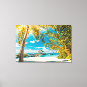 Palm Trees on A Beautiful Sunset Canvas Print