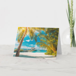 Palm Trees on A Beautiful Sunset Card