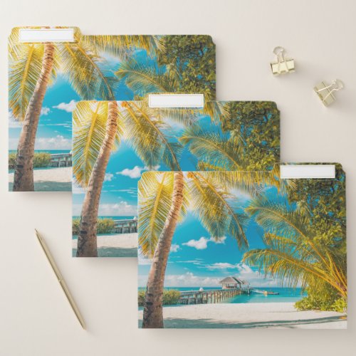 Palm Trees on A Beautiful Sunset File Folder