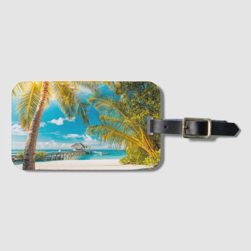 Palm Trees on A Beautiful Sunset Luggage Tag