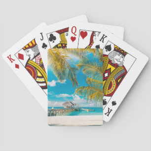 Palm Trees on A Beautiful Sunset Poker Cards