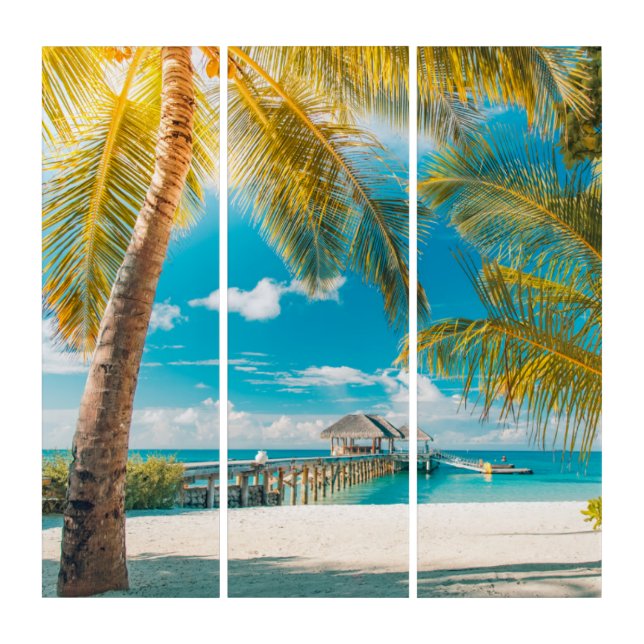 Palm Trees on A Beautiful Sunset Triptych (Front)