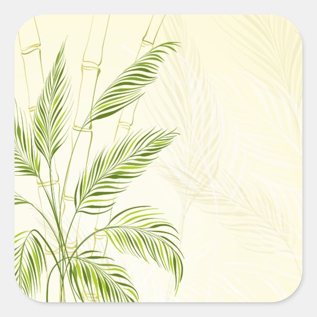 Palm Trees on Bamboo Forest | Sticker Seal (Front)