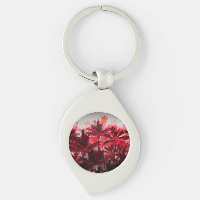 Palm Trees on Fire Keychain (Front)