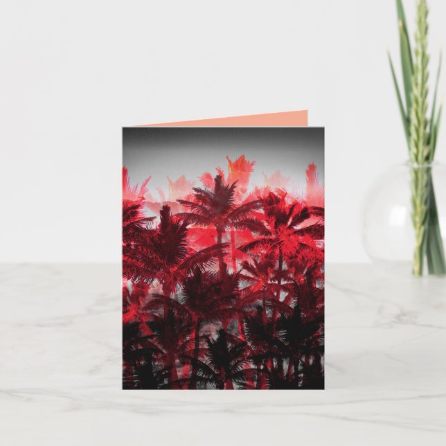 Palm Trees on Fire Note Card (Front)