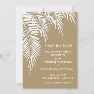 Palm Trees on Gold SAVE THE DATE Cards