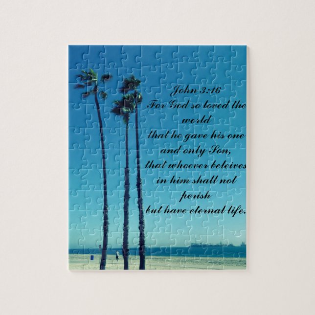 Palm trees on the beach jigsaw puzzle (Vertical)